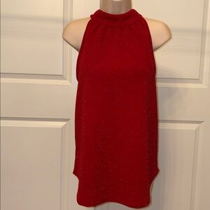Red Sparkly Sleeveless Top NWT Size XL